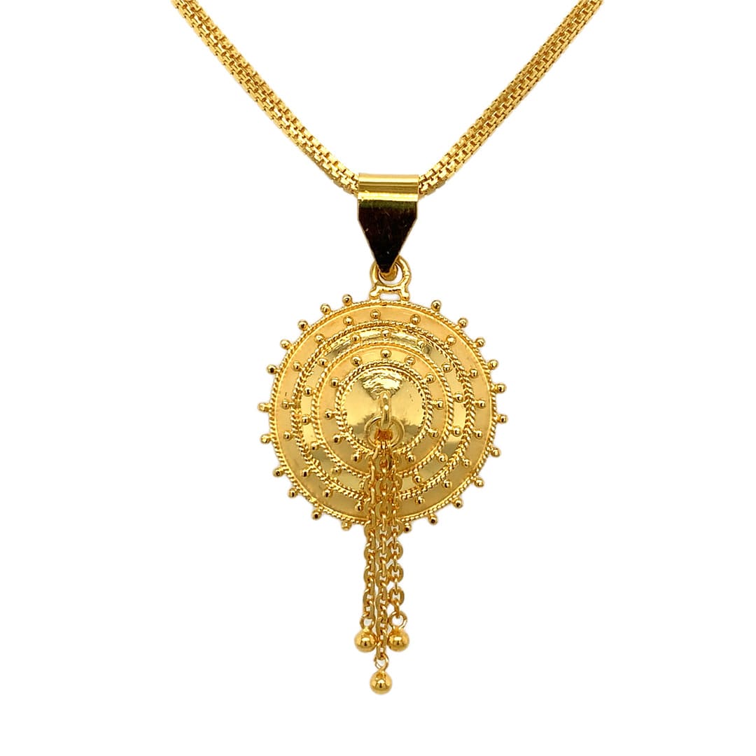 Fancy 22kt Gold Pendent With Earring